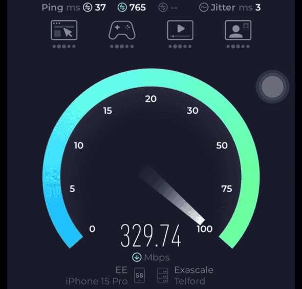 EE Speedtest Screenshot